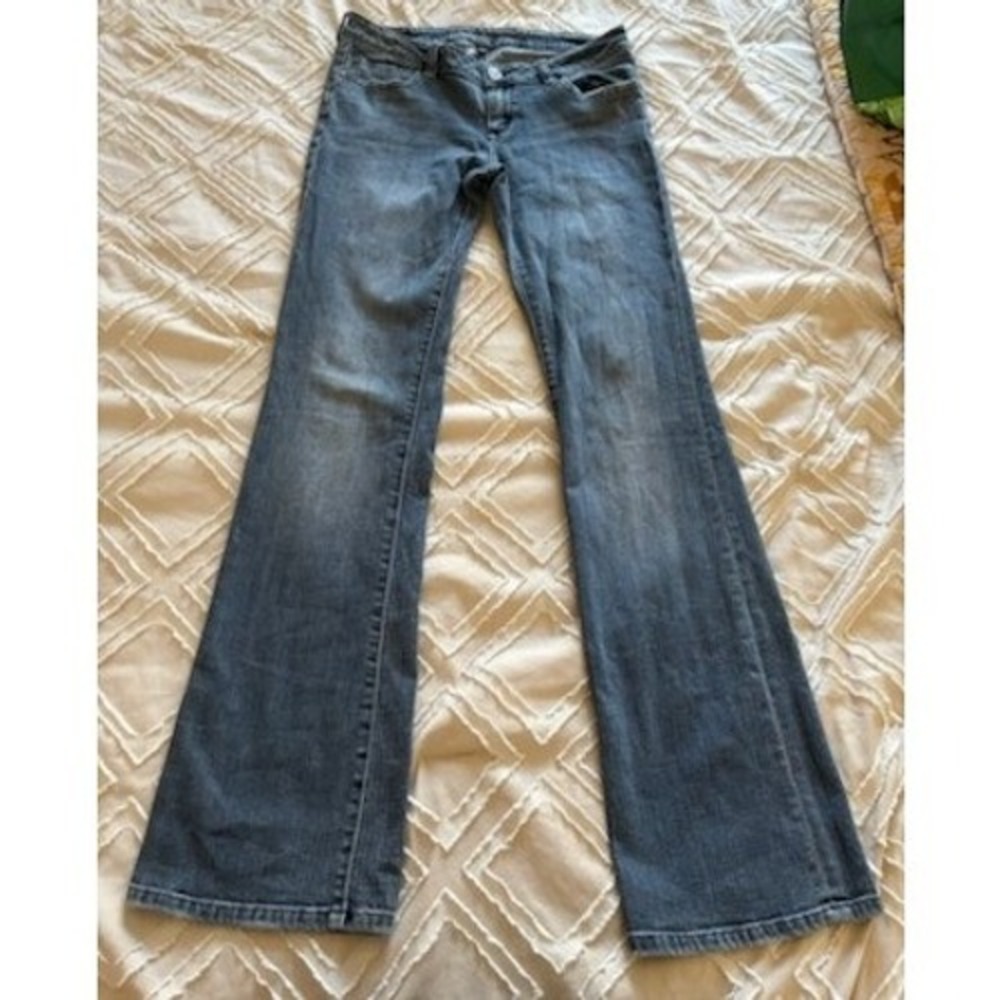 Fox Racing Womens Medium Wash Low Rise Flared Denim Jeans Size 7